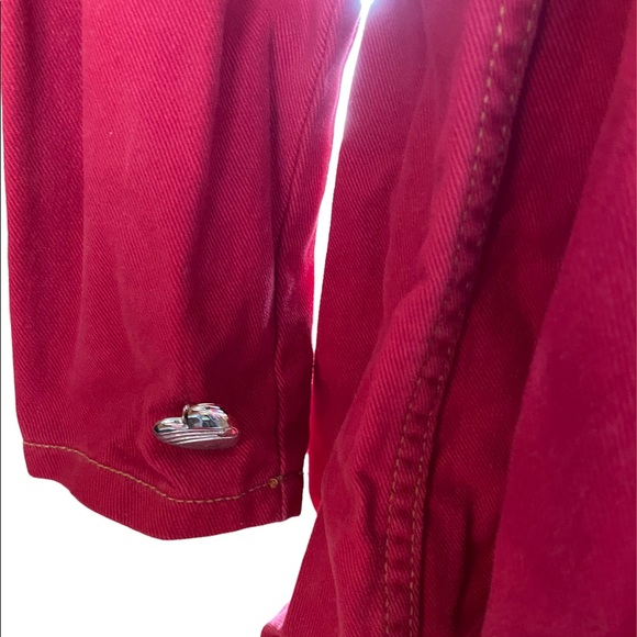 Vintage Red Denim Jacket - Picture 3 of 4